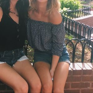 Floral off the shoulder crop top